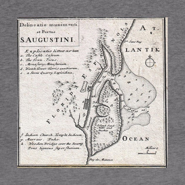 Vintage Map of St. Augustine Florida (1737) by Bravuramedia